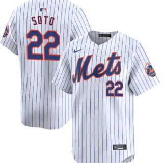 Men's New York Mets #22 Juan Soto White Home Limited Stitched Baseball Jersey