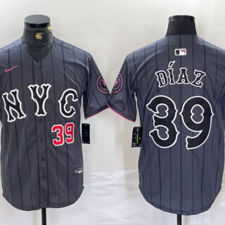 Men's New York Mets #39 Edwin Díaz Graphite 2024 City Connect Limited Stitched Baseball Jersey