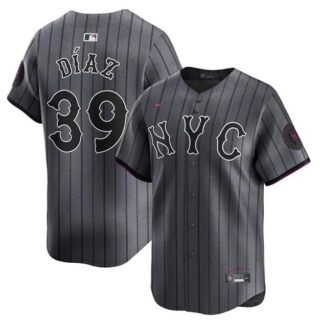 Men's New York Mets #39 Edwin Díaz Graphite 2024 City Connect Limited Stitched Baseball Jersey