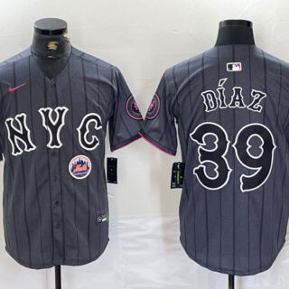 Men's New York Mets #39 Edwin Díaz Graphite 2024 City Connect Limited Stitched Baseball Jersey
