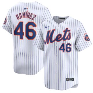 Men's New York Mets #46 Yohan Ramirez White 2024 Home Limited Stitched Baseball Jersey