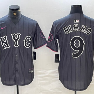Men's New York Mets #9 Brandon Nimmo Graphite 2024 City Connect Limited Stitched Baseball Jersey