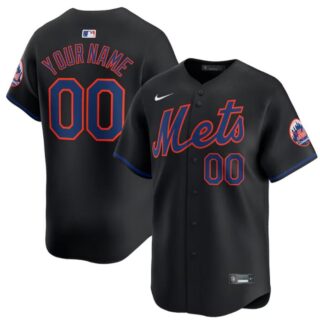 Men's New York Mets Active Player Custom Black 2024 Alternate Limited Stitched Baseball Jersey
