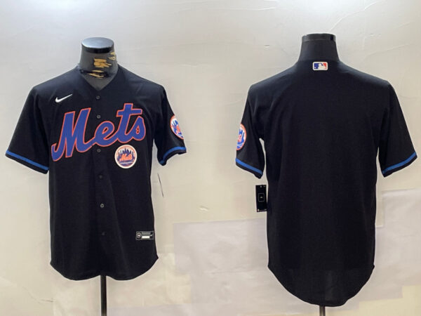 Men's New York Mets Team Big Logo Graphite 2024 City Connect Limited Stitched Baseball Jerseys