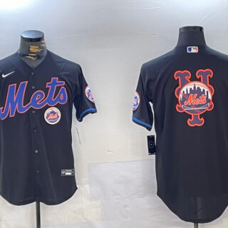 Men's New York Mets Team Big Logo Graphite 2024 City Connect Limited Stitched Baseball Jerseys