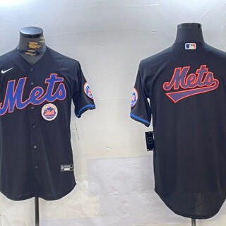 Men's New York Mets Team Big Logo Graphite 2024 City Connect Limited Stitched Baseball Jerseys