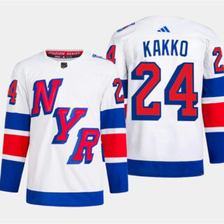 Men's New York Rangers #24 Kaapo Kakko White 2024 Stadium Series Stitched Jersey