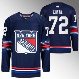 Men's New York Rangers #72 Filip Chytil Navy Stitched Jersey