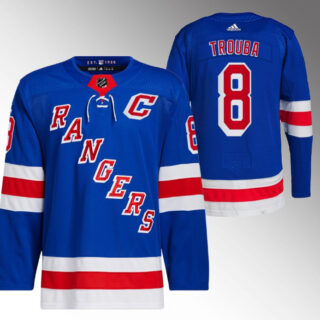 Men's New York Rangers #8 Jacob Trouba Blue Stitched Jersey