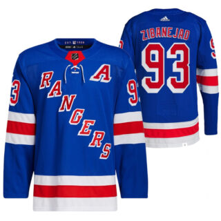 Men's New York Rangers #93 Mika Zibanejad Blue Stitched Jersey