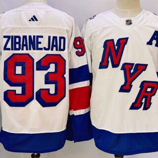 Men's New York Rangers #93 Mika Zibanejad White 2023-2024 Stadium Series Stitched Jersey