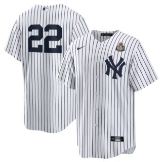 Men's New York Yankees #22 Juan Soto White 2024 World Series Cool Base Stitched Baseball Jersey