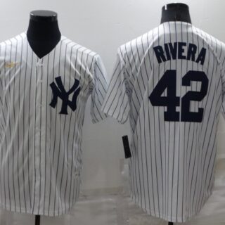 Men's New York Yankees #42 Mariano Rivera White Cool Base Stitched Baseball Jersey