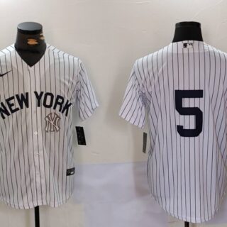Men's New York Yankees #5 Joe DiMaggio White Cool Base Stitched Baseball Jerseys