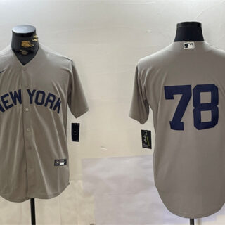Men's New York Yankees #78 Kellin Deglan Grey Cool Base Stitched Baseball Jersey