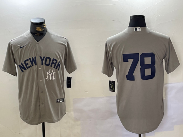 Men's New York Yankees #78 Kellin Deglan Grey Cool Base Stitched Baseball Jerseys