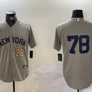 Men's New York Yankees #78 Kellin Deglan Grey Cool Base Stitched Baseball Jersey