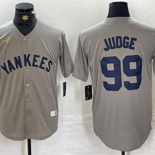 Men's New York Yankees #99 Aaron Judge Grey Cool Base Stitched Baseball Jersey