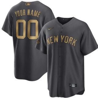 Men's New York Yankees Active Player Custom 2022 All-Star Charcoal Cool Base Stitched Baseball Jersey