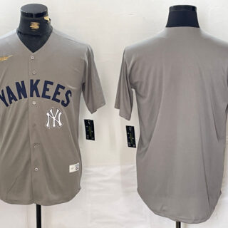 Men's New York Yankees Blank Grey Cool Base Stitched Baseball Jerseys