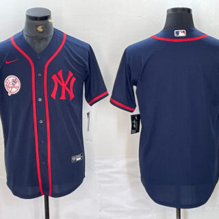 Men's New York Yankees Navy Cool Base Stitched Baseball Jersey