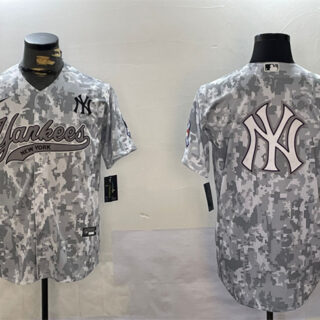 Men's New York Yankees Team Big Logo 2024 Arctic Camo Stitched Baseball Jersey