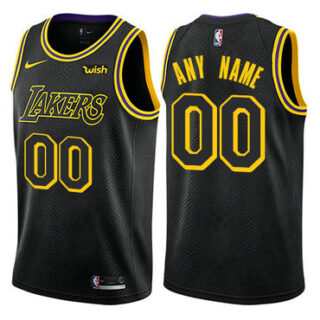 Men's Nike Los Angeles Lakers Customized Swingman Black NBA City Edition Jersey