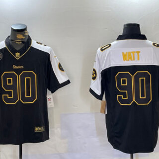 Men's Nike Pittsburgh Steelers #90 T. J. Watt Black Team Color Stitched NFL Vapor Untouchable Limited Jersey