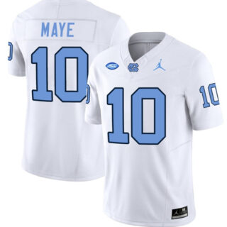 Men's North Carolina Tar Heels #10 Drake Maye White Limited College Stitched Jersey
