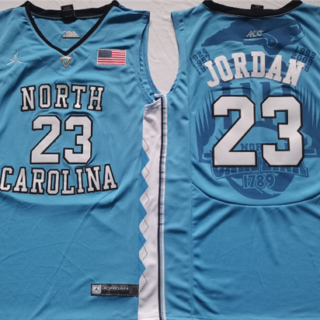 Men's North Carolina Tar Heels #23 Michael Jordan Light Blue Stitched Jersey