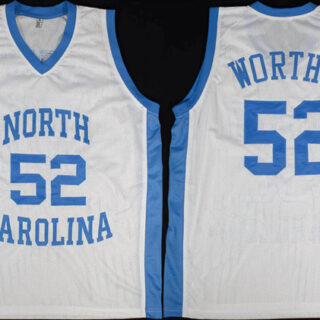 Men's North Carolina Tar Heels #52 James Worthy White Throwback Stitched Jersey