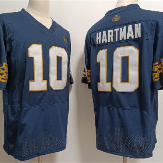 Men's Notre Dame Fighting Irish #10 Sam Hartman Navy With Name Limited Stitched Jersey