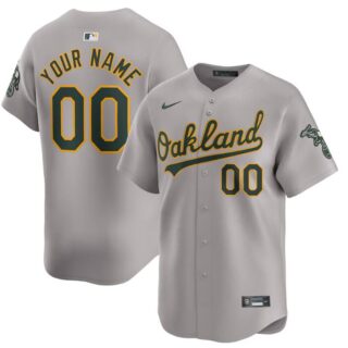Men's Oakland Athletics Active Player Custom Grey Away Limited Stitched Jersey