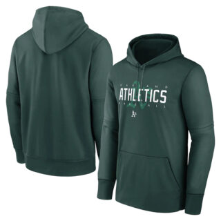 Men's Oakland Athletics Green Pregame Performance Pullover HoodieS