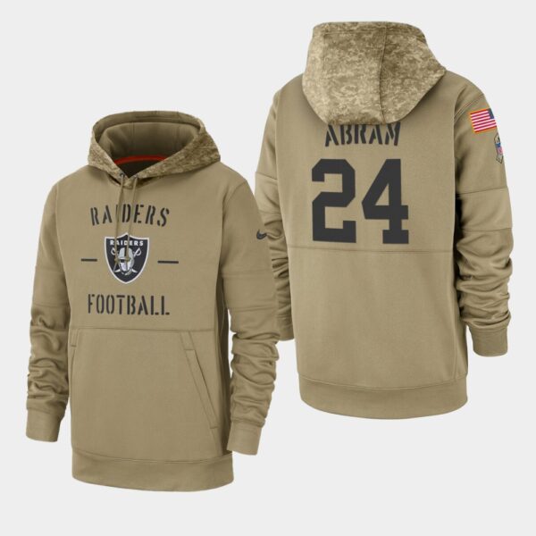 Men's Oakland Raiders #24 Johnathan Abram 2019 Salute to Service Sideline Therma Hoodie - Tan