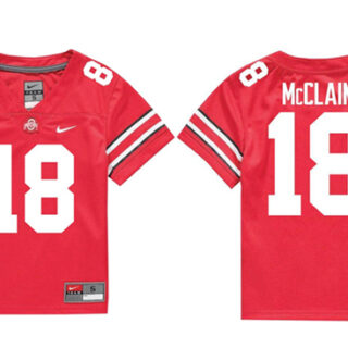 Men's Ohio State Buckeyes #18 Jaylen McClain Red Stitched Football Jersey