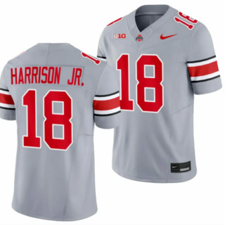 Men's Ohio State Buckeyes #18 Marvin Harrison Gray 2023 F.U.S.E. Limited Stitched Jersey