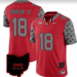 Men's Ohio State Buckeyes #18 Marvin Harrison JR. Red 2023 F.U.S.E. Limited Stitched Jersey