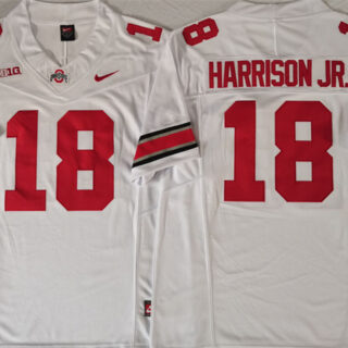 Men's Ohio State Buckeyes #18 Marvin Harrison JR. White F.U.S.E. Limited Stitched Jersey
