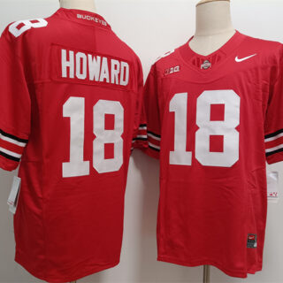 Men's Ohio State Buckeyes #18 Will Howard Red F.U.S.E. Limited Stitched Jersey