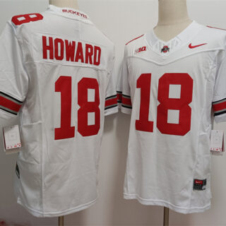 Men's Ohio State Buckeyes #18 Will Howard White F.U.S.E. Limited Stitched Jersey
