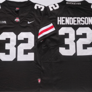 Men's Ohio State Buckeyes #32 HENDERSON Black Stitched Jersey