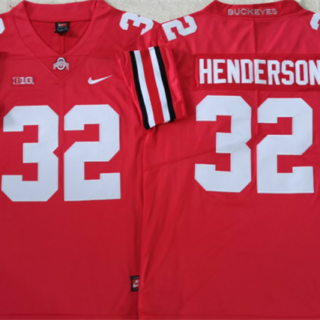 Men's Ohio State Buckeyes #32 HENDERSON Red Stitched Jersey