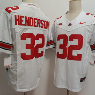 Men's Ohio State Buckeyes #32 TreVeyon Henderson White F.U.S.E. Limited Stitched Jersey