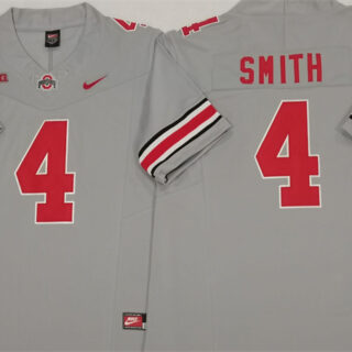 Men's Ohio State Buckeyes #4 Jeremiah Smith Grey F.U.S.E. Limited Stitched Jersey