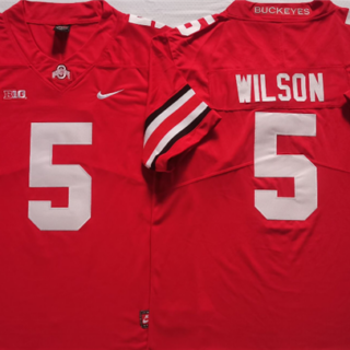 Men's Ohio State Buckeyes #5 WILSON Red Stitched Jersey