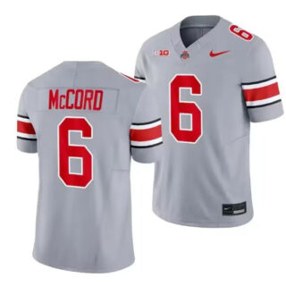 Men's Ohio State Buckeyes #6 Kyle McCord Gray 2023 Limited Stitched Jersey
