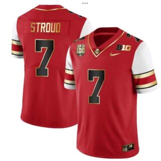Men's Ohio State Buckeyes #7 CJ Stroud Red Stitched Football Jersey