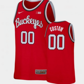 Men's Ohio State Buckeyes Customized Red Stitched Jersey