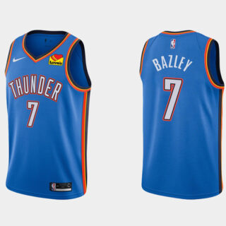 Men's Oklahoma City Thunder #7 Darius Bazley Blue Stitched Basketball Jersey